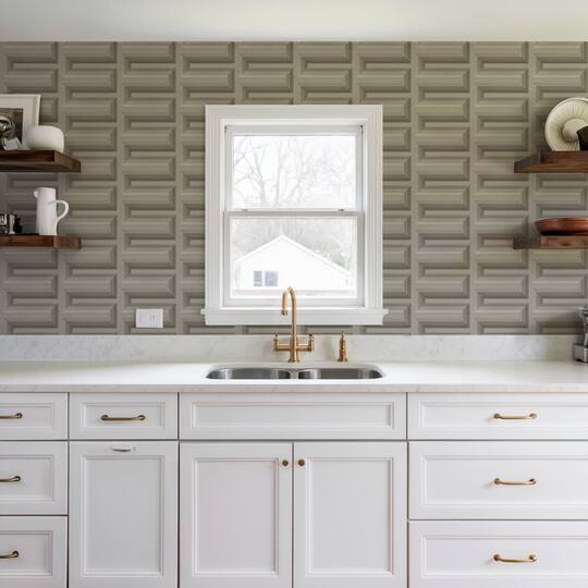 Designs Direct Embroidered Grecian Key Wallpaper